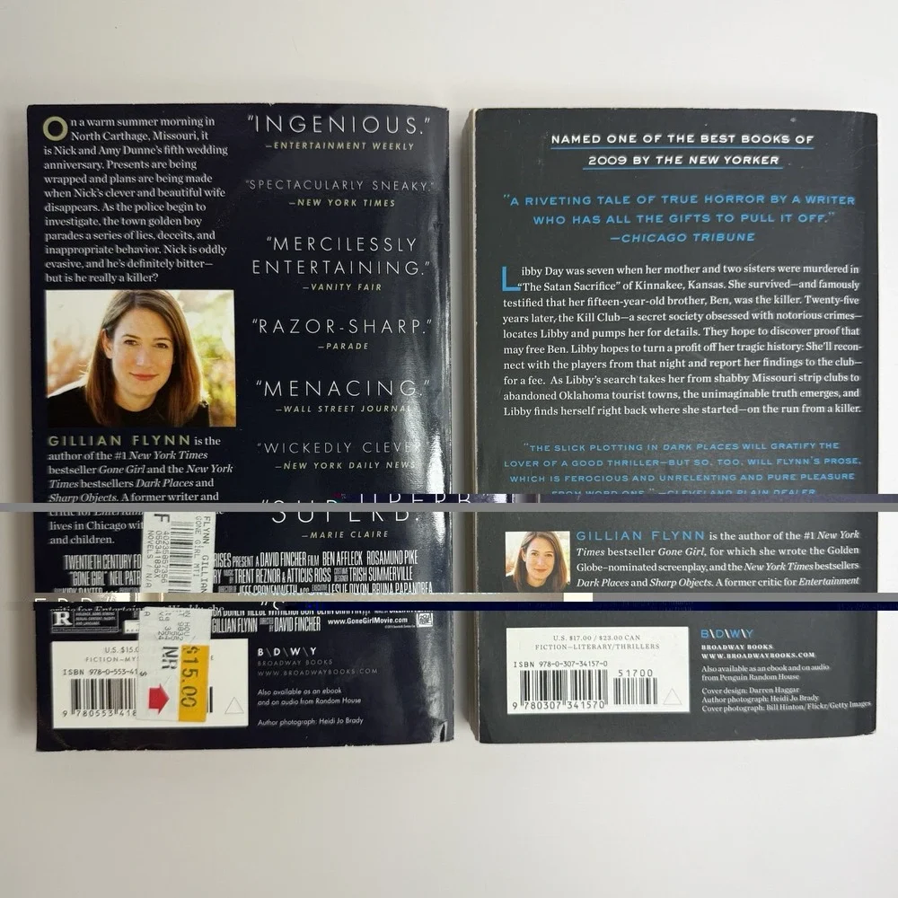 Gillian Flynn Gone Girl First Movie Tie In Dark Places Paperback 2-Book Book Lot